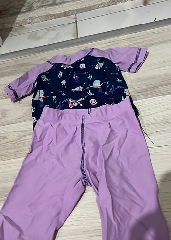 H&M Kız Çocuk Mor Kısa Kollu mayo seti