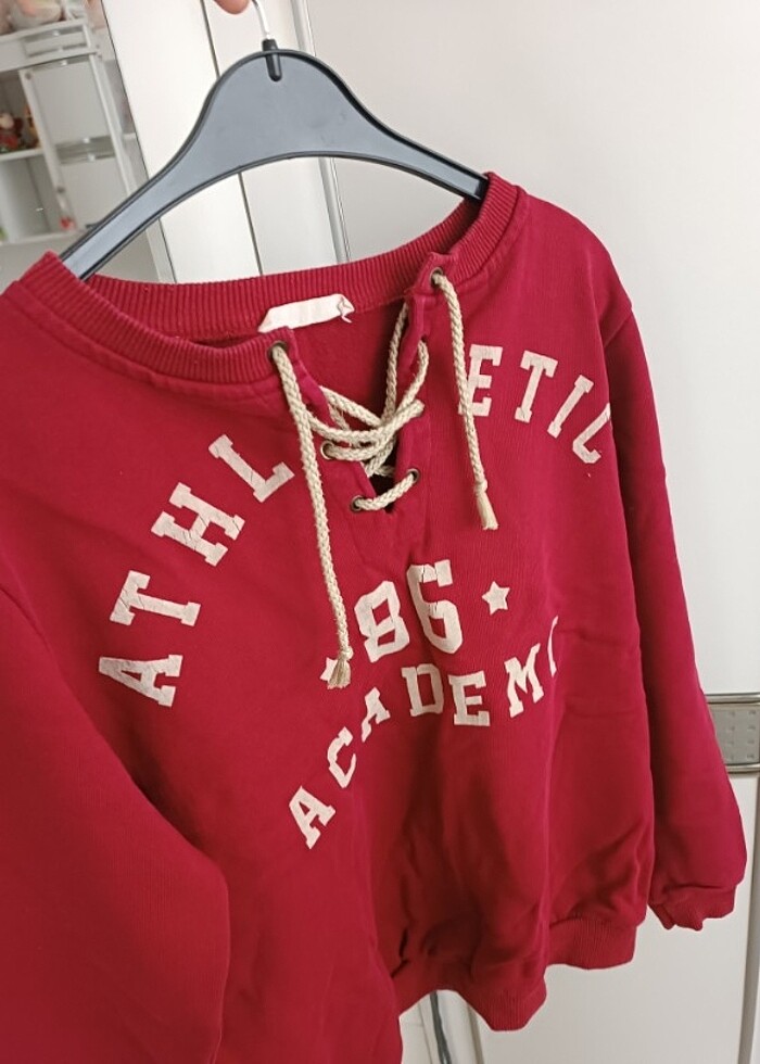 Kışlık bordo sweatshirt  - Görsel 2