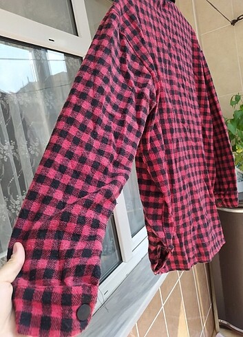 40 Beden Kırmızı siyah oduncu gömleği