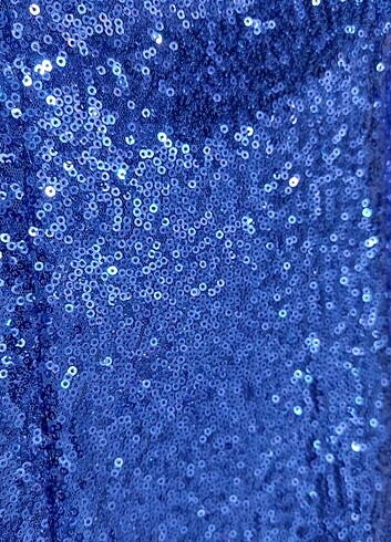 36 Beden Mavi payetli kısa gece elbisesi