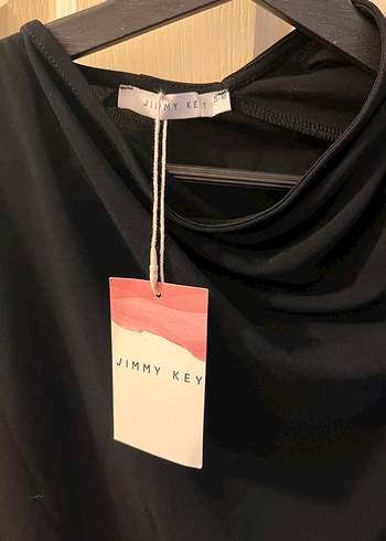 Jimmy Key Jimmy key Siyah Drapeli Yarım Kollu bluz