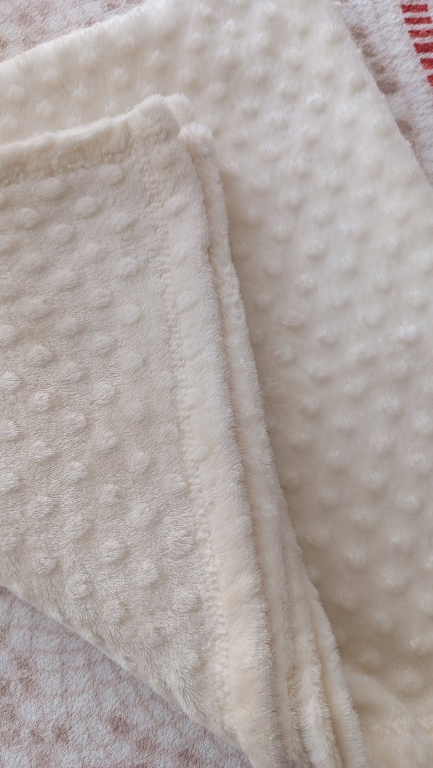 Bebek için beyaz dokulu battaniye - Görsel 3