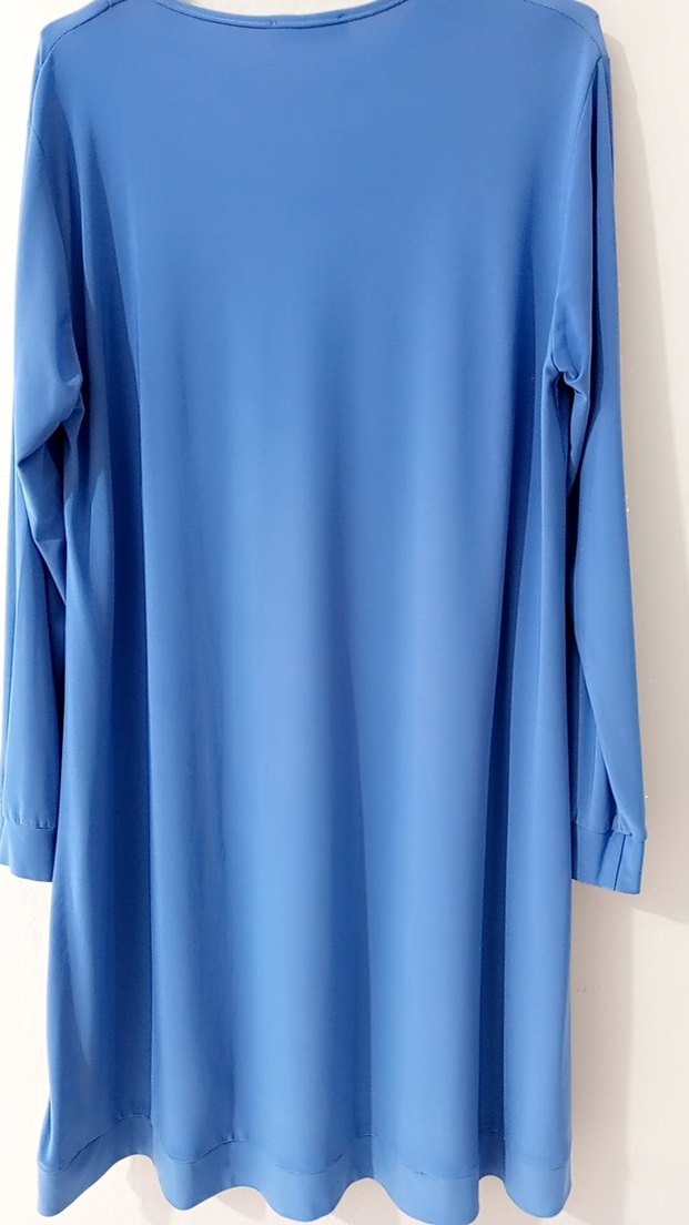 Mavi Uzun Kollu Salaş Tunik - Görsel 3