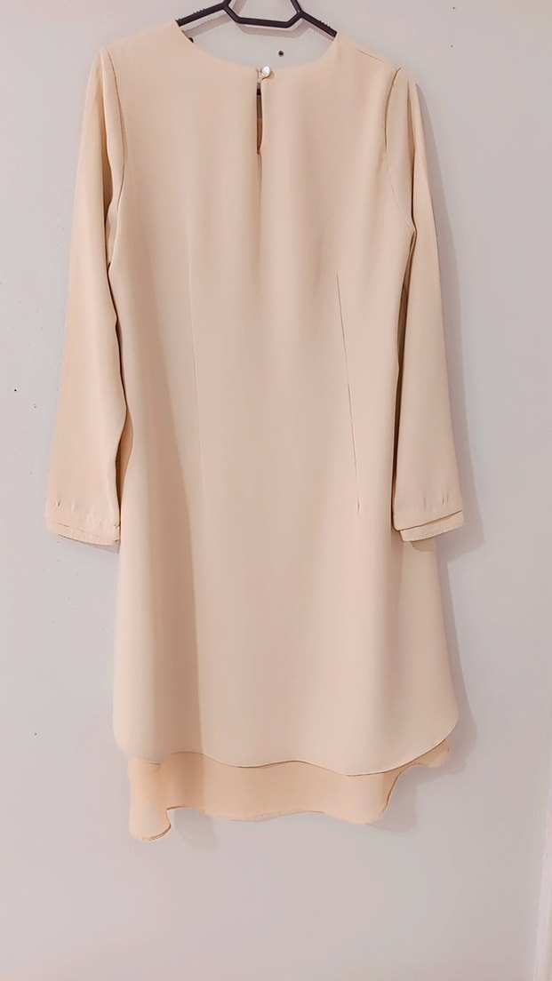 Bej Kadın Uzun Salaş Tunik - Görsel 2