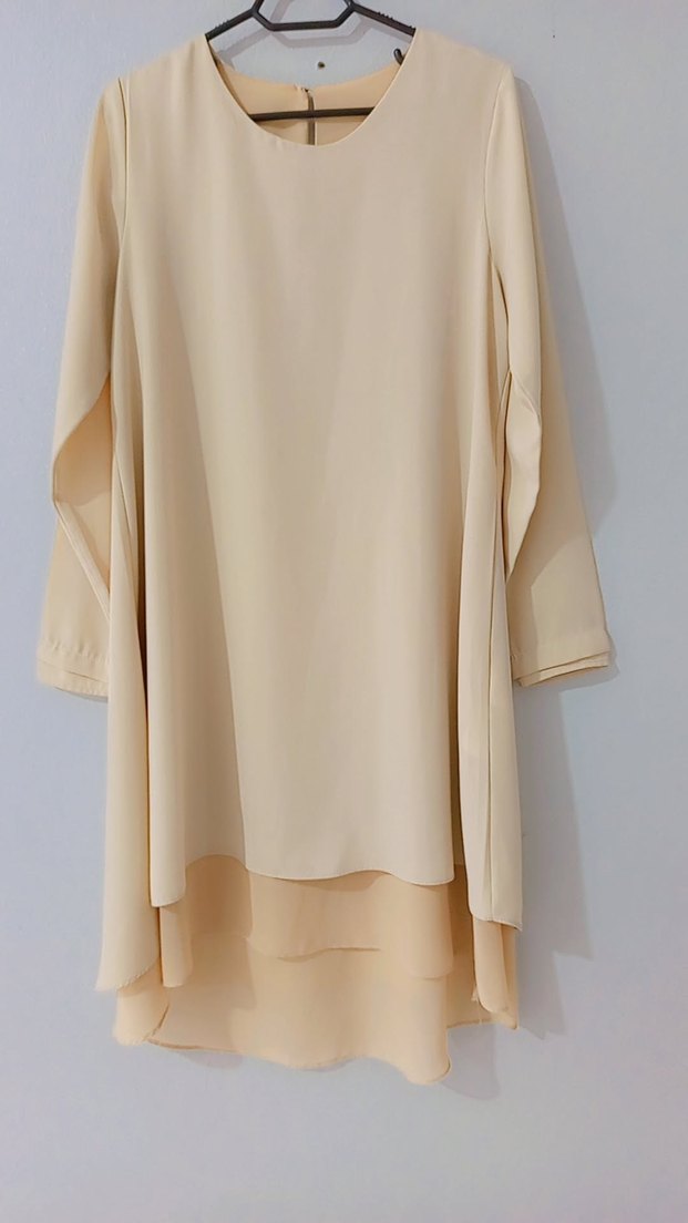 Bej Kadın Uzun Salaş Tunik - Görsel 4