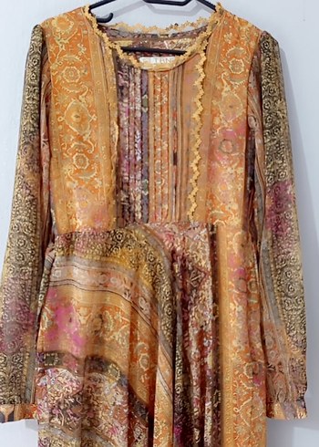 Bohem Çok Renkli Uzun Kollu Elbise - Görsel 2