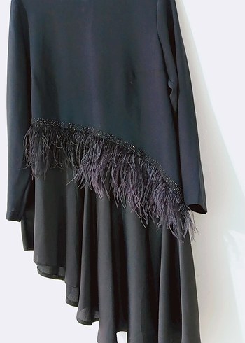 Siyah Uzun Kollu Gotik Kadın Abiye takım elbise - Görsel 2