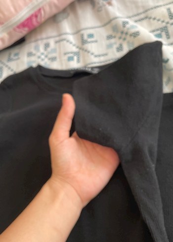 l Beden Siyah düz elbise kısa kollu