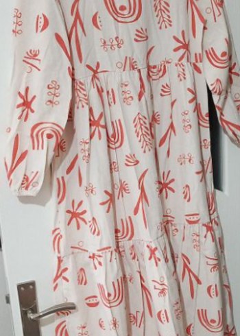 Uzun Bohem Desenli Kadın Elbise - Görsel 3