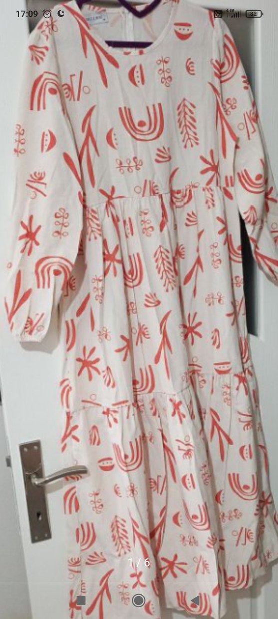 Uzun Bohem Desenli Kadın Elbise - Görsel 3