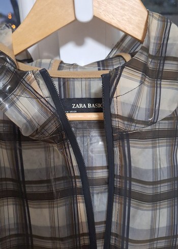 Ekose Desenli Midi Boy Gri Kadın Ceket - Görsel 2