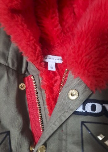 Gri unisex Çocuk Düğmeli Nakışlı Kaban - Görsel 2