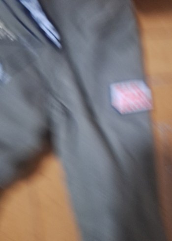 Gri unisex Çocuk Düğmeli Nakışlı Kaban - Görsel 3