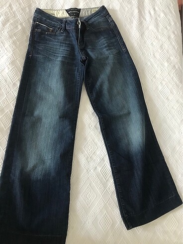 Düşük bel American vintage wide leg paça pantolon