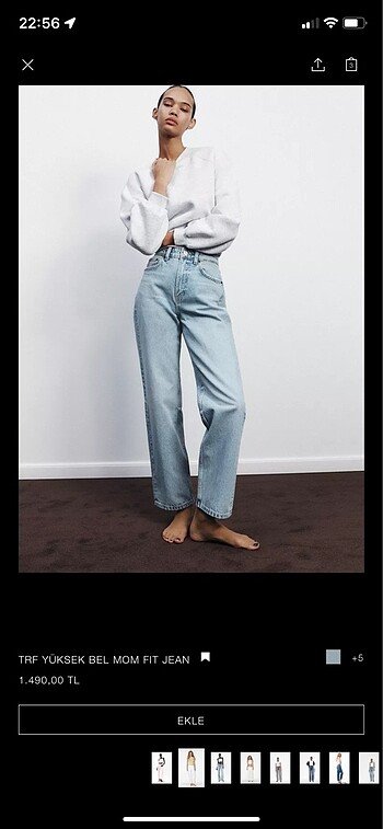 Zara yüksek bel mom fit jean