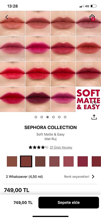 Beden Sephora ruj