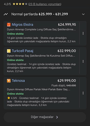 Dyson Dyson Mavi Saç Şekillendirici Seti