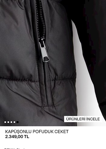 Siyah Kadın Pofuduk Şişme mont - Görsel 4