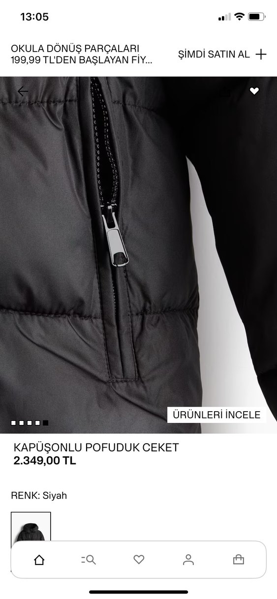 Siyah Kadın Pofuduk Şişme mont - Görsel 4