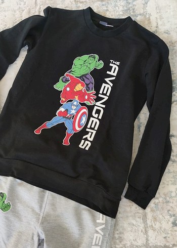 Avengers Baskılı Gri Erkek Eşofman Takımı - Görsel 2