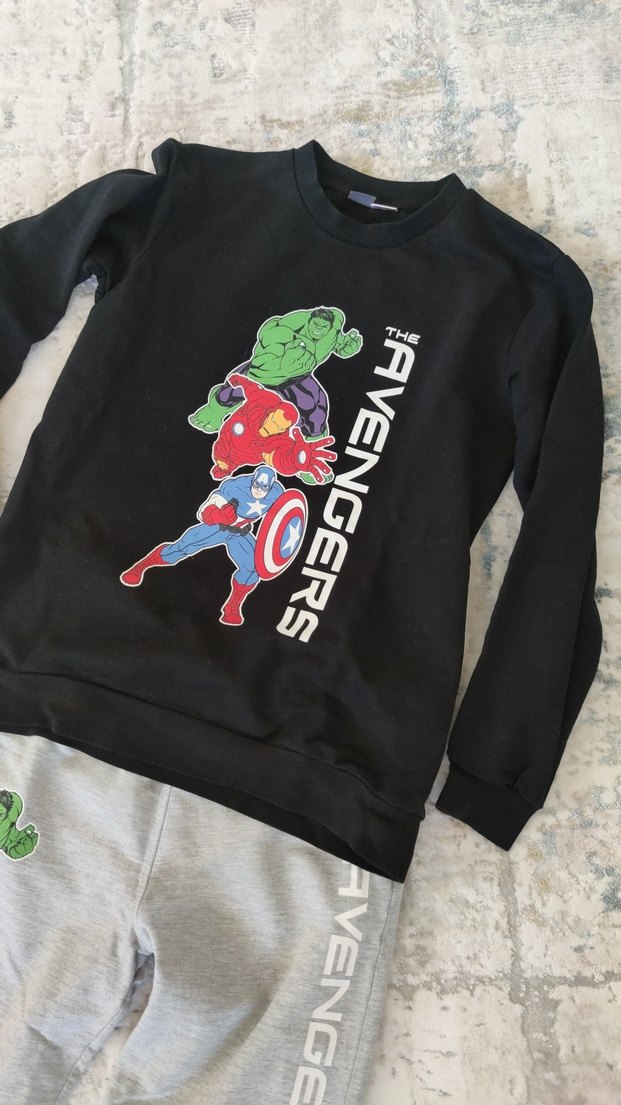 Avengers Baskılı Gri Erkek Eşofman Takımı - Görsel 2