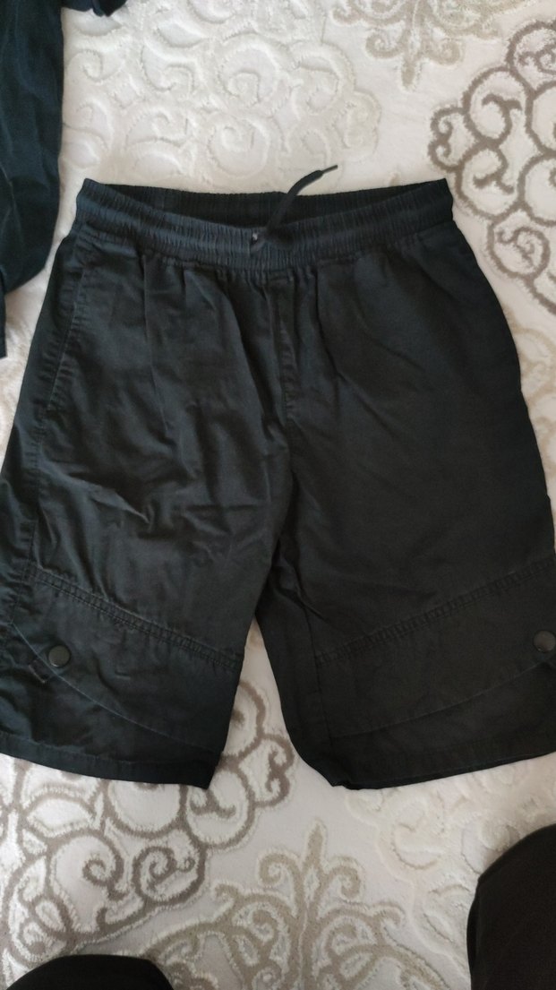 Minecraft Baskılı Siyah Erkek Tişört ve keten siyah şort - Görsel 4