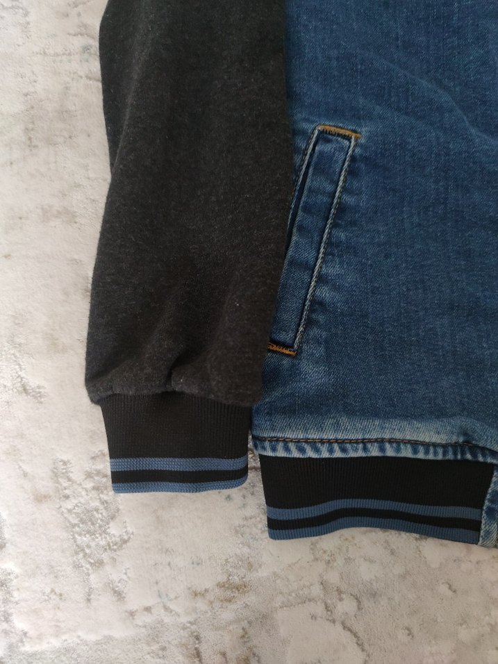 10-11yas Lacivert erkek çocuk Denim Düğmeli Ceket - Görsel 3