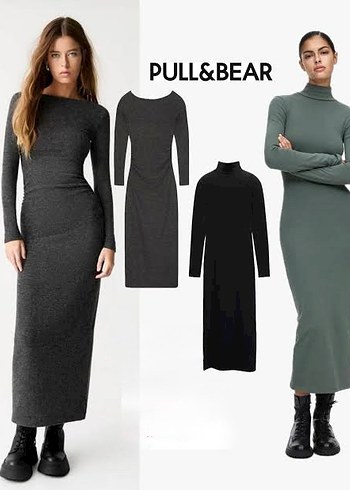 Pull and Bear Pull Bear Minimal Uzun Elbise