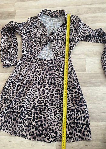 Leopar desenli kısa Çan  elbise - Görsel 9
