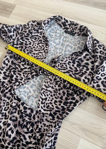 Leopar desenli kısa Çan  elbise - Görsel 8