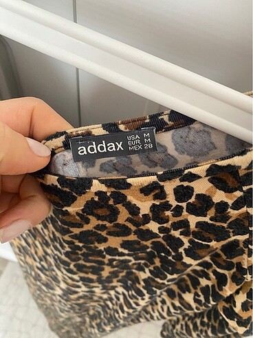 m Beden Leopar desenli elbise