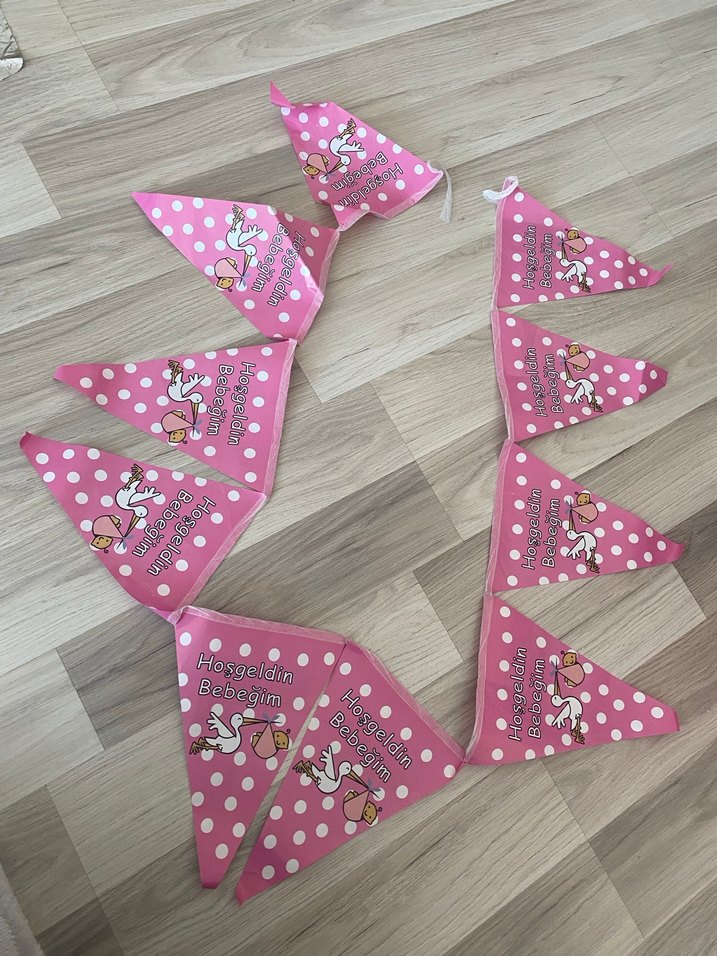 Pembe Hoşgeldin Bebeğim Parti Afişi - Görsel 2