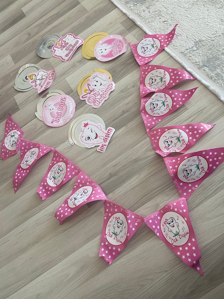 Pembe Diş Buğdayı Parti Süsleri - Görsel 3