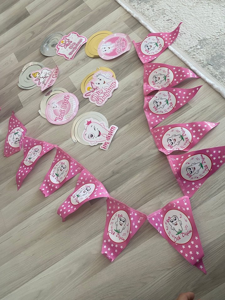 Pembe Diş Buğdayı Parti Süsleri - Görsel 2