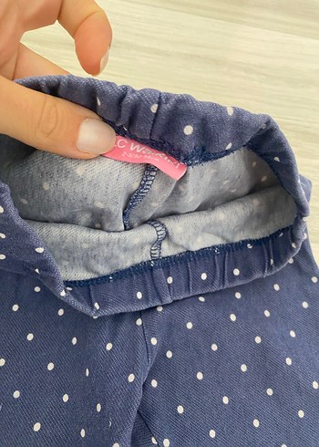 24-36 Ay Beden mavi Renk Kız Çocuk Lacivert Puantiyeli Denim Tayt
