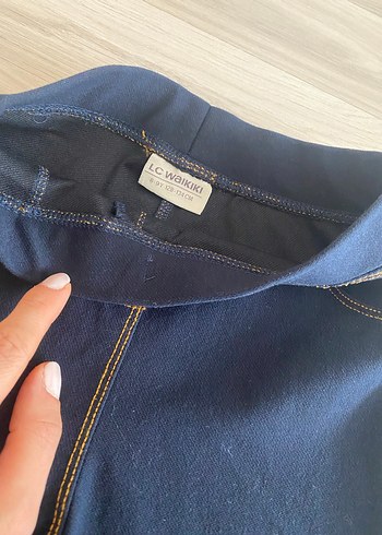 8 Yaş Beden Lacivert Esnek Kız Kot Pantolon