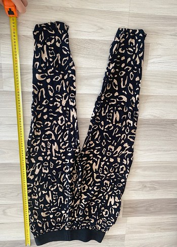 s Beden Leopar Desenli Kadın Kumaş şalvar kesim Pantolon