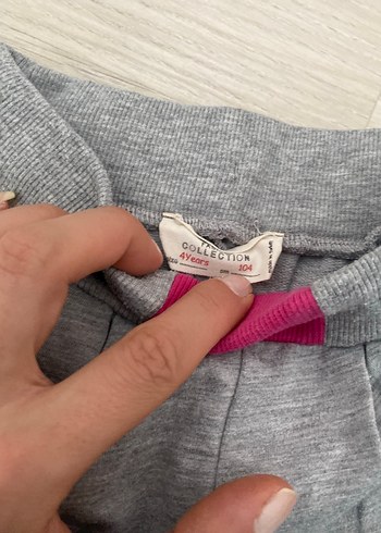 Kız Çocuk Gri Rahat Kesim Eşofman Altı - Görsel 3