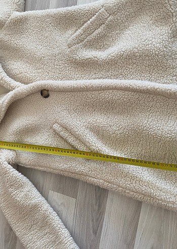 Bej Peluş Kadın Midi Kaban - Görsel 13