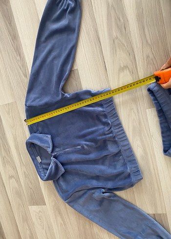 Mavi kadife Kız Eşofman Takımı - Görsel 4