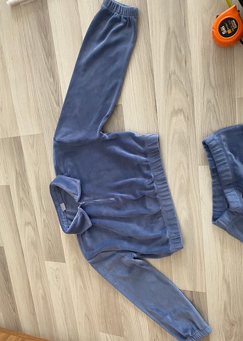 Mavi kadife Kız Eşofman Takımı - Görsel 5