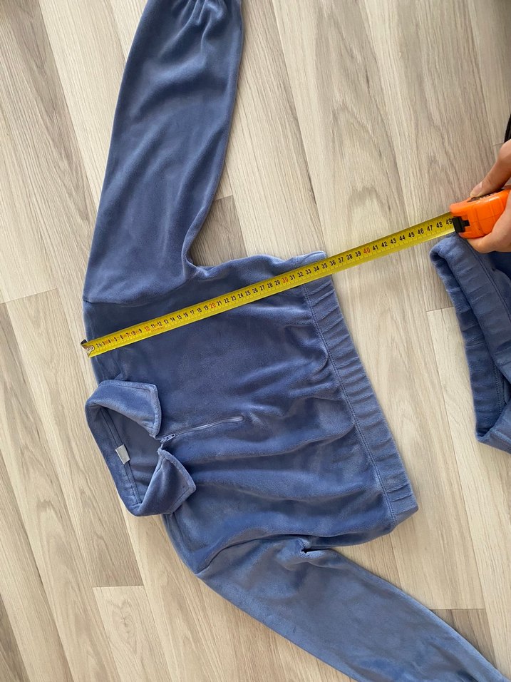 Mavi kadife Kız Eşofman Takımı - Görsel 4