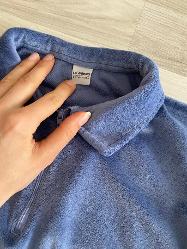 Mavi kadife Kız Eşofman Takımı - Görsel 3