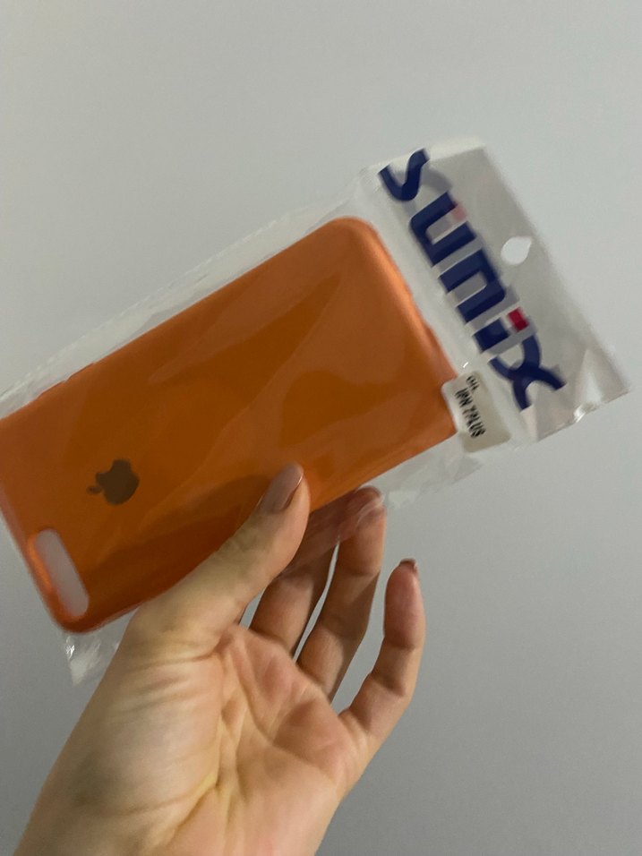 İ phone 7 plus Turuncu Elastik Telefon Kılıfı - Görsel 4