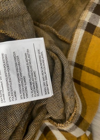 m Beden sarı Renk Sarı Ekoseli Pileli Mini Etek