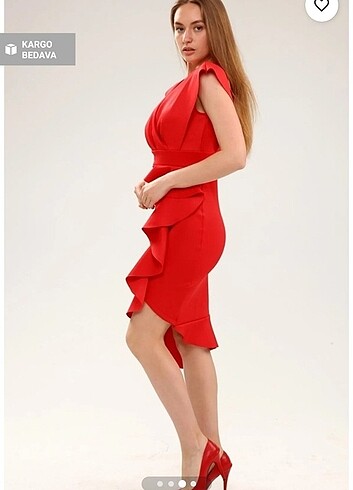 xxl Beden Kırmızı abiye elbise