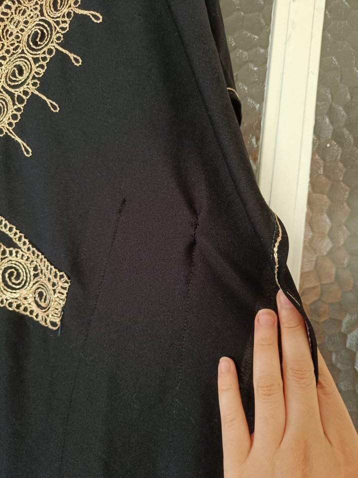 Nakışlı Siyah Bohem Uzun Elbise - Görsel 3