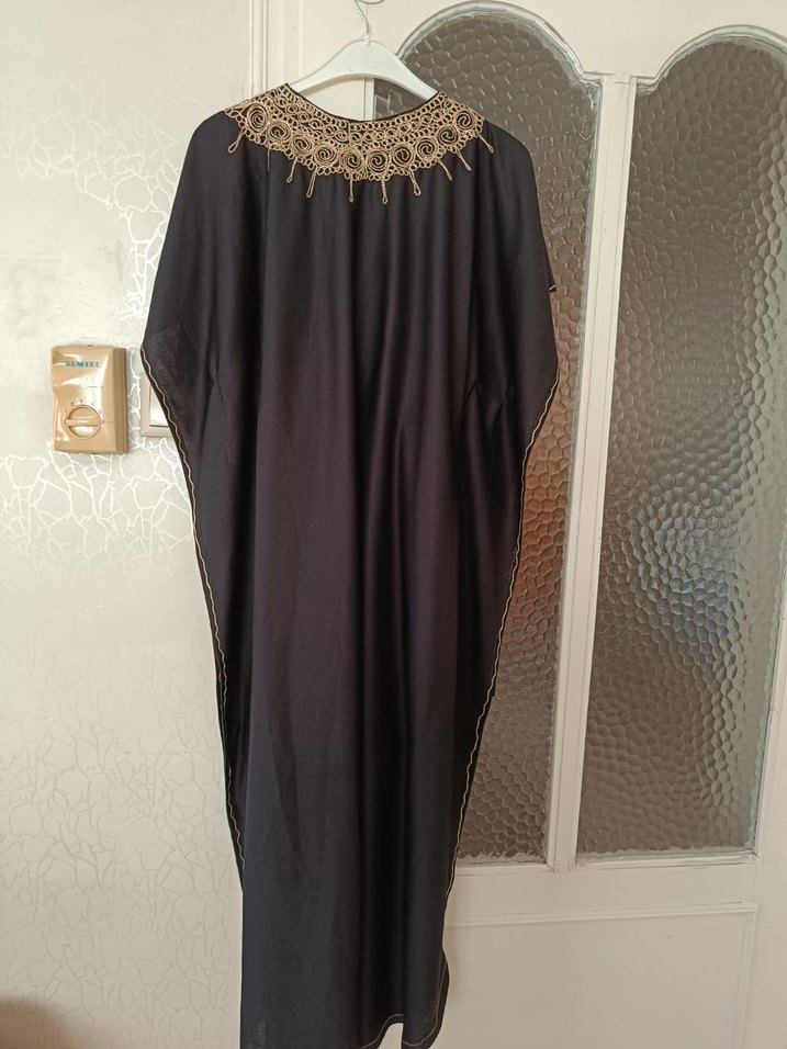 Nakışlı Siyah Bohem Uzun Elbise - Görsel 2