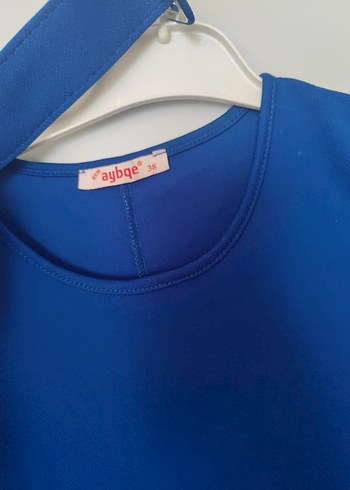 mavi Kemerli Uzun Elbise - Görsel 2