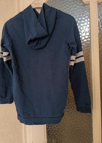 Erkek Çocuk Mavi Kapüşonlu Sweatshirt - Görsel 3